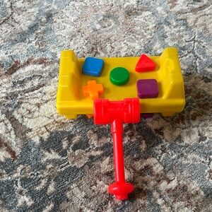 Fisher Price Vintage Colorful Shape Sorting Toy with Hammer